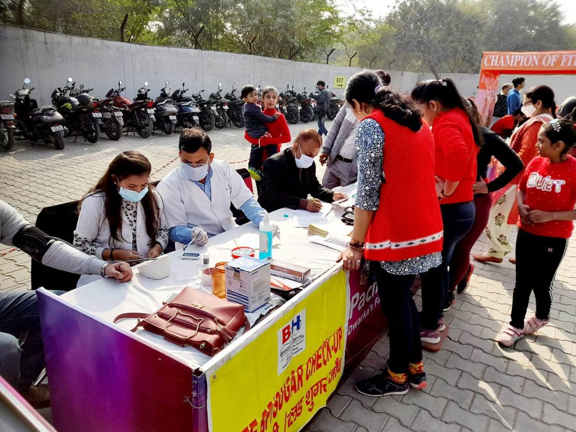 Organised free health camp at Dwarka Sec - 21, New Delhi