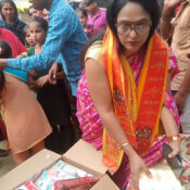Celebrated Diwali by Donating clothes and food to Pratadit Hindus from Pakistan 2022. Place - Signature Bridge, New Delhi